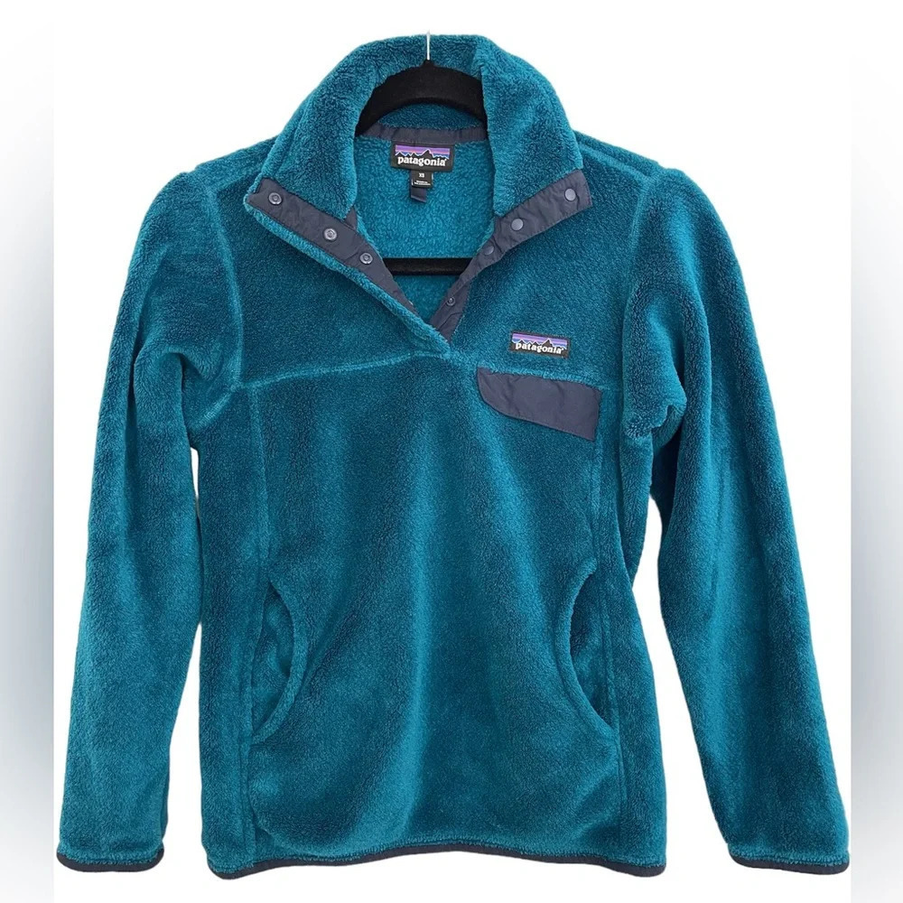 Patagonia Retool Snap-T Pullover Fleece Aqua Blue Size XS
